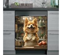 Imanes Adhesivos Perro Beige Naranja Cubierta Magnética para Lavavajillas Iman Adhesivo electrodomésticos Calcomanía Magnética para Lavadora Decoración Imanes Nevera 58x43 cm /4pcs