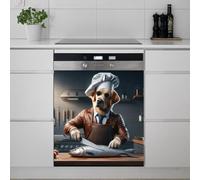 Imanes Adhesivos Perro Marrón Cubierta Magnética para Lavavajillas Iman Adhesivo electrodomésticos Calcomanía Magnética para Lavadora Decoración Imanes Nevera 58.5x65 cm /1pcs