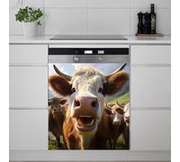 Imanes Adhesivos Vaca Marrón Beige Cubierta Magnética para Lavavajillas Iman Adhesivo electrodomésticos Calcomanía Magnética para Lavadora Decoración Imanes Nevera 58.5x65 cm /3pcs