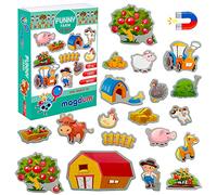 Imanes Animales de Granja Divertidos para Niños 1-4 Años - Magdum - 19 Imanes Nevera Grandes - Juguete Educativo Animales para Preescolar - Juego de Aprendizaje Montessori - Regalo Niño