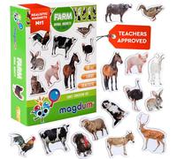 Imanes Animales de Granja para Niños 1-4 Años - Magdum - 16 Imanes Nevera - Juguete Educativo para Bebés - Juego Montessori Educación Temprana - Figuras de Granja Realistas - Regalo