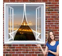 Imanes Anti Mosquito Insecto Mosquitera 118 x 76 cm Red de Protección Antimosquitos Cierra Automáticamente sin Taladrar Instalacin Fcil Cortina para Ventana para Pasillos/Ventana, Blanco