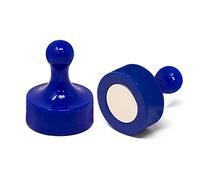 Imanes Azul Jumbo para Refrigerador, Oficina, Pizarra, Tablero de Anuncios, Archivador - 29mm de Diámetro x 38mm de Alto - Paquete de 10