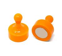 Imanes de bolos gigantes naranjas para nevera, oficina, pizarra blanca, tablón de anuncios, archivador, 29 mm de diámetro x 38 mm de alto, paquete de 50