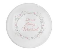 Imanes de cristal para nevera con texto en inglés «We Are Getting Married», 4 unidades, corona floral verde, imanes de oficina, imanes personalizados para nevera de cocina, decoración del día de la