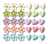 Imanes de flores y corazones en 3D, 30 unidades, imanes de nevera de colores para frigorífico, pizarra magnética, pizarra blanca, 15 corazones y 15 flores, imanes decorativos fuertes para cocina