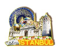 Imanes de madera 3D de Turquía de Estambul para nevera, recuerdos coleccionables, decoraciones hechas a mano, artesanías 2