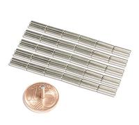 Imanes de neodimio (100 unidades, N45, 2 x 8 mm, cilíndrico)