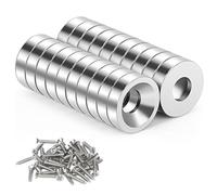 Imanes de Neodimio con Agujero,Pack de 20 Imanes Extrafuertes, con Agujero 10x3-3 mm, Imanes de Neodimio Extra, Redondos Fuertes y Grandes, para Mueble de Cocina Frigorífico