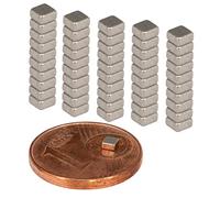 Imanes de neodimio extrafuertes, cuadrados, 2 x 2 x 1 mm, planos, mini imán de neodimio, 1 mm, 2 x 2 x 1 mm, N52, potentes imanes de neodimio (50)