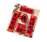 Imanes de Nevera Acrílico Miniatura Coplas Auspiciosamente Fortunas Bendiciones Palabra Año Nuevo Chino Adornos Magnéticos Conjunto Fortunas Palabra Copla Imanes