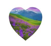 Imanes de nevera con estampado escénico de flores moradas de naturaleza, prado, montaña, accesorios de inauguración de la casa, cocina, oficina, suministros de regalo