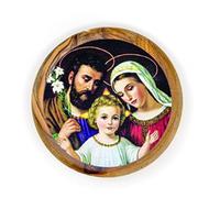 Imanes de nevera con icono católico, madera de olivo religioso inspirador religioso de Israel, hogar, cocina y oficina, recuerdos y regalos de Tierra Santa