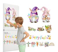 Imanes de nevera de Pascua, imanes de enano de Pascua, pegatinas magnéticas para puertas de garaje, 13 pegatinas de decoración para nevera de Pascua, lindos enanitos de conejo, nevera magnética