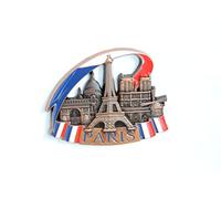 Imanes de nevera decorativos, fabricados con metal, diseños de Venecia, París, Roma, Praga, Ámsterdam, Barcelona, Dubai y Tailandia, ideales como regalo de recuerdo, metal, Silver Paris