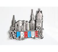Imanes de nevera decorativos, fabricados con metal, diseños de Venecia, París, Roma, Praga, Ámsterdam, Barcelona, Dubai y Tailandia, ideales como regalo de recuerdo, metal, Silver Prague