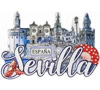 Imanes de nevera Sevilla Spain Tourist Souvenir 3D para decoración de nevera