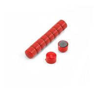 Imanes de oficina pequeños para nevera, pizarra blanca, tablón de anuncios, archivador, color rojo, paquete de 10