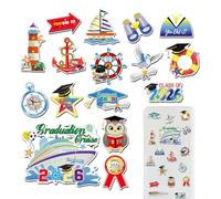 Imanes de Puertas de Crucero, 16 Piezas Divertidas y Impermeables Decoraciones automovilísticas, 2026 Graduación Imanes de Pegatinas de Coche, para, escuelas y Clase