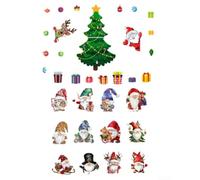 Imanes de resina magnética para árbol de Navidad y decoración navideña para refrigerador y uso al aire libre, con reno y caja de regalo (A)