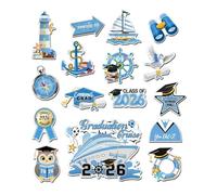 Imanes Decorativos para Puertas de Crucero - 16 Piezas Reutilizables Impermeables Divertidos Vinilos para Auto,2026 Graduación Imanes de Pegatinas de Coche | Para, escuelas y clase