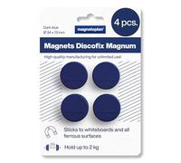 Imanes Discofix Magnum Azul Oscuro, diámetro: 34 mm, 4 Unidades