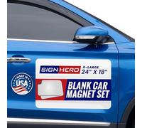 Imanes en Blanco (Paquete de 2) - Juego de imanes en Blanco con Esquinas Redondeadas - Imán Hecho en Estados Unidos para Que el automóvil anuncie Negocios, Cubre el Logotipo de la Empresa