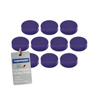 Imanes Ergo medianos de 30 mm x 8 mm, 10 unidades, color morado