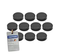 Imanes Ergo medianos de 30 mm x 8 mm, 10 unidades, color negro