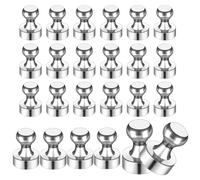 Imanes extra fuertes de neodimio, 24 unidades de mini imanes para nevera, imán de 12 x 16 mm para pizarra, tablero enchufable, tablón pequeño para pizarra blanca de oficina, metal plateado TACHIO