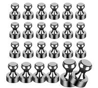 Imanes extrafuerte de neodimio, 24 piezas, mini imanes para nevera, 12 x 16 mm, imanes cónicos, imanes pequeños para tablón, pizarra blanca, oficina, negro