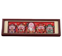 Imanes for nevera, decoración de coplas chinas y Dios de la riqueza, marco de fotos de madera grabado reutilizable, con sujeción magnética, decoración de la cocina del hogar for nevera(Red 2)