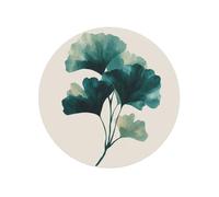 Imanes magnéticos minimalistas abstractos retro de hoja de ginkgo verde profundo redondos para nevera para cocina, duraderos con magnetismo duradero