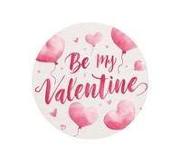 Imanes magnéticos redondos para nevera con texto en inglés «Be My Valentine» en acuarela rosa para cocina, duraderos con magnetismo duradero