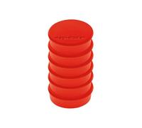 imanes magnetoplan Discofix Hobby en blister, 6 piezas, imanes con tapa de plástico roja, redondos, con superficie magnética especialmente revestida