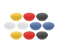 imanes magnetoplan Discofix Junior, 10 piezas, imanes con tapa de plástico en 5 colores brillantes, redondos, con superficie magnética con recubrimiento especial