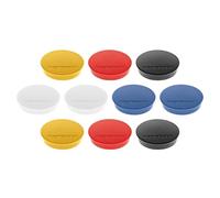 imanes magnetoplan Discofix Standard, 10 piezas, imanes con tapa de plástico en 5 colores brillantes, redondos, con superficie magnética con recubrimiento especial