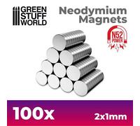 Imanes Neodimio 2x1mm - 100 unidades (N52)