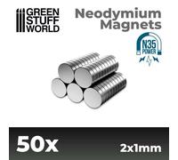 Imanes Neodimio 2x1mm - 50 unidades (N35)