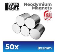 Imanes Neodimio 8x2mm - 50 unidades (N52)