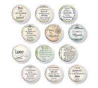 Imanes Nevera Juego de imanes magnéticos for Nevera con Citas Inspiradoras, Pegatinas Letras Suaves Vidrio Hechas a Mano, Embalaje 12 Uds(Color-08)