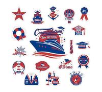 Imanes para Crucero de graduación 2026-18 Pegatinas de felicitación al Graduado Inspiradoras,Decoraciones con Tema Graduación Puerta Crucero | para Cabina De Carnaval Niños Estudiantes Amigos Adoles