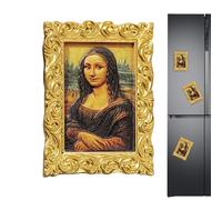 Imanes Refrigerador Resina 3D Pinturas Famosas Mundo - Mona Lisa Girasoles Van Gogh Art | Decoración Creativa Imán Potente Cocina Oficina | 7,3x5,2 Cm 60 G