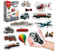 Imanes Vehículos para Niños - Imanes Grandes Educativos (25 PCS) - Juguete Montessori con Medios de Transporte Realistas, Imanes Nevera para Hogar y Preescolar - Regalo para Niños - Magdum
