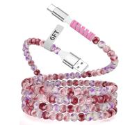 iMangoo Cable USB A a USB C de 6 pies de largo con patrón de mármol para Carplay Car Play para iPhone 17, 16, 15 Pro para Android, cable de carga tipo C sin enredos para niñas y mujeres, hogar