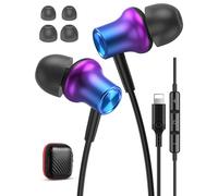 iMangoo Design for Apple Headphones MFi Magnetic Wired Earbuds HiFi Stereo Bass Headset Lightning Earphones with Microphone Volume Control for iPhone 14 Plus 13 Pro MAX 12 Mini 11 10 XS XR Purple