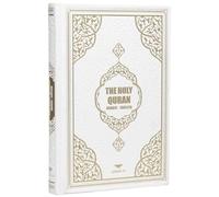 Imani Aksa Saint Corán Árabe Inglés Traducido y anotado al francés y Una alfombra de oración musulmán ofrecido (blanco)