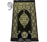 Imanpaper,Alfombra de oración para musulmanes en color negro,Regalo para hermanos convertidas 1.20x0.70 m,Namazlik Seccade Salah Sejadah Islamic Prayer Rug I oración en el islam