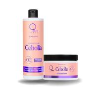 Imaque Pack Cuidado Capilar con Extracto de Cebolla - Champú Fortificante 380ml + Mascarilla 300ml - Estimula el Crecimiento y Aporta Vitalidad - Sin Olor a Cebolla - 0% Siliconas.