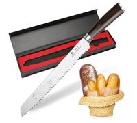 imarku Cuchillo Pan - Cuchillo Panero Profesional 25cm - Cuchillo Cocina Serrada Súper Afilado Acero Inoxidable con Mango Ergonómico - Cuchillo Sierra para Cortar Panes Caseros, Rosquillas